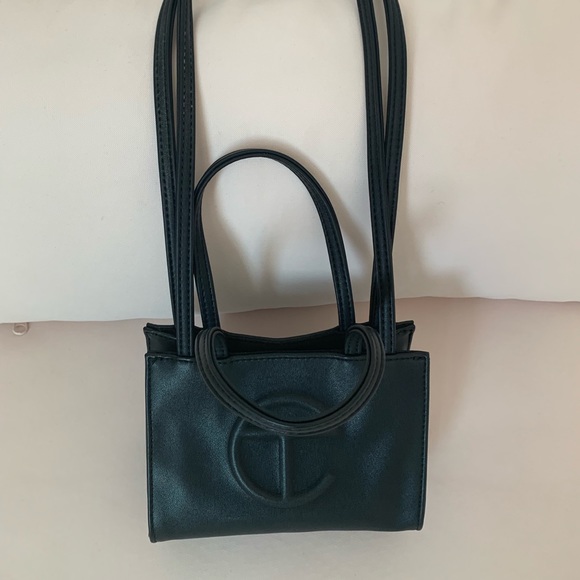 telfar small black shopping bag